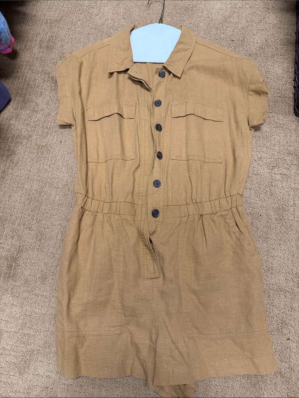 Universal Thread Tan Short-Sleeve Utility Romper